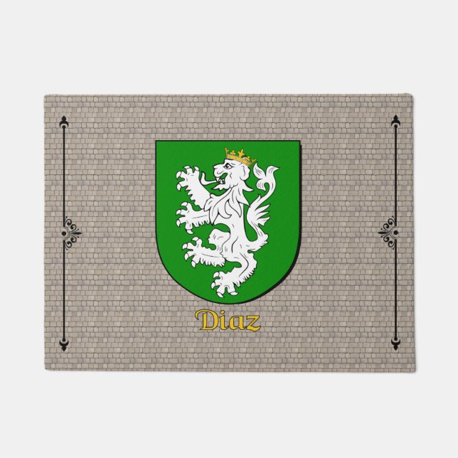 ディアスの歴史的な盾オンコブレストン ドアマット (正面)