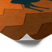 ディアスタグシルエットオータム秋カラフル抽象芸術 ポスター (角)