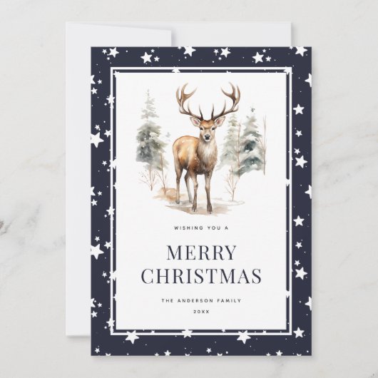 ディアスタグスターリーブルーメリークリスマスカード シーズンカード (正面)