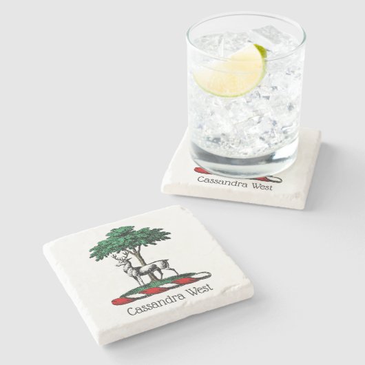 ディアスタグバイツリーヘラルディッククレストエンブレム ストーンコースター (横)