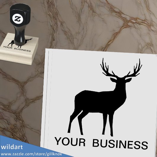 ディアスタグ〔雄ジカの〕枝角狩りwith文字 ラバースタンプ