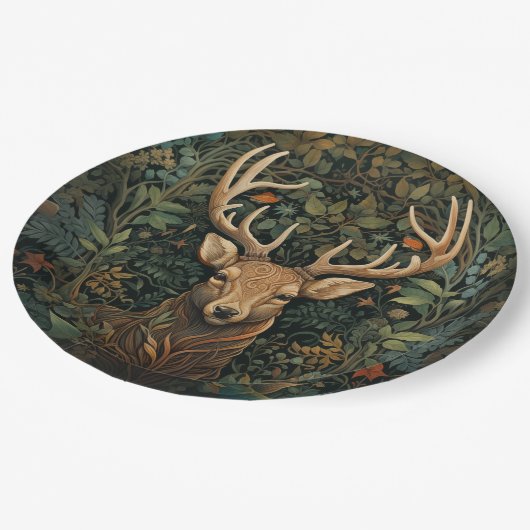 ディアスタッグと〔雄ジカの〕枝角林魔法 ペーパープレート (アングル)
