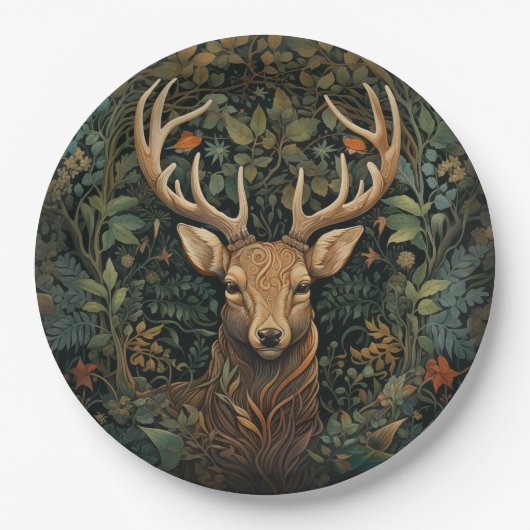 ディアスタッグと〔雄ジカの〕枝角林魔法 ペーパープレート (正面)