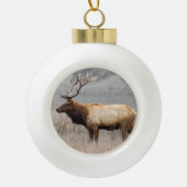 ディアスタッグ動物野生動物自然バック セラミックボールオーナメント (正面)