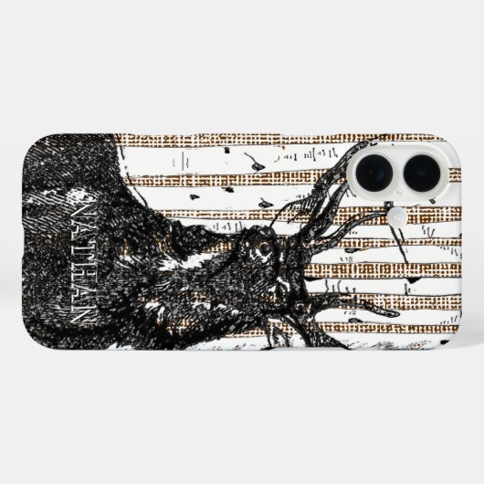 ディアスタッグ樺の木ツリーリネンユアネームまたは引用文 Case-Mate iPhoneケース (裏面 (横))