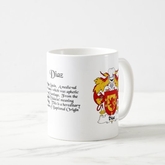 ディアズの家紋のコップ コーヒーマグカップ (正面右)