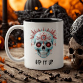 ディアデおもしろいロスウォーターカラーシュガースカルハロウィーン ツートーンマグカップ