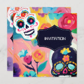 ディアデカラフルロスミュートシュガースカル 招待状 (正面/裏面)