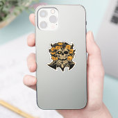 ディアデムエルトススカルオレンジアンドブラックフローズンデ シール (スマートフォン)