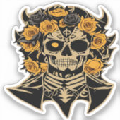 ディアデムエルトススカルオレンジアンドブラックフローズンデ シール (正面)