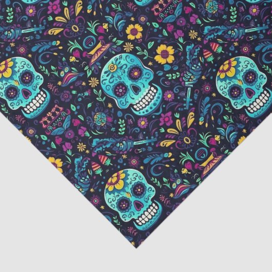 ディアデムエルトスベリエ：ターコイズ砂糖スカル仕様 薄葉紙 (詳細)