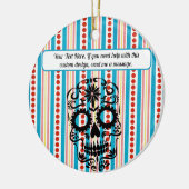 ディアデムエルトスメキシコ砂糖スカルデーオブザデッド セラミックオーナメント (左)