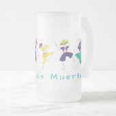 ディアデラスムエルトス踊りスケルトン フロストグラスビールジョッキ (正面右)