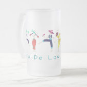ディアデラスムエルトス踊りスケルトン フロストグラスビールジョッキ (正面左)