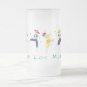 ディアデラスムエルトス踊りスケルトン フロストグラスビールジョッキ (中央)