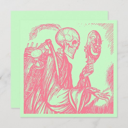 ディアデロスミュアトスデイオブザデッドパーティー招待状 招待状 (正面/裏面)