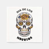 ディアデロスミュエルトカラフルススカルハロウィーン スタンダードカクテルナプキン (正面)