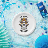 ディアデロスミュエルトカラフルススカルハロウィーン ペーパープレート (パーティー)