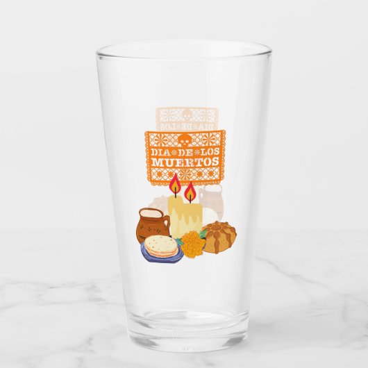 ディアデロスミュエルトスお祝い タンブラーグラス (正面)