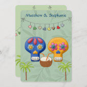 ディアデロスミュエルトスビーチ結婚式 招待状 (正面/裏面)