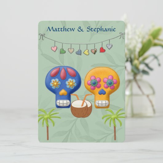 ディアデロスミュエルトスビーチ結婚式 招待状 (スタンド正面)