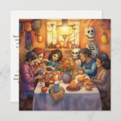 「ディアデロスミュエルトス」、思い出とフェスティバル 招待状 (正面/裏面)