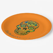 ディアデロスミュートシュガースカルパーティーオレンジ ペーパープレート (アングル)