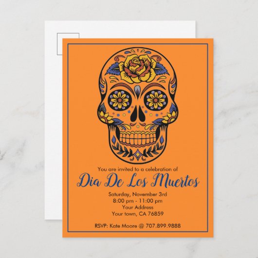 ディアデロスミュートシュガースカルパーティー インビテーションポストカード (正面/裏面)