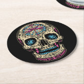 ディアデロスミュートシュガースカル ラウンドペーパーコースター (アングル)
