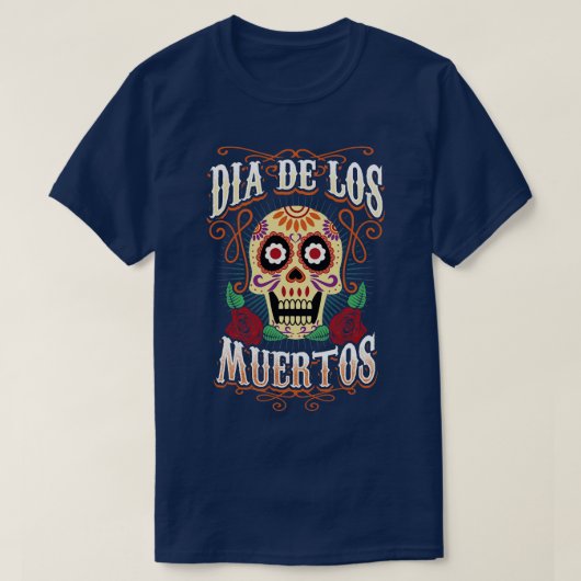 ディアデロスミュートスデイオブザデッドメキシコスカル Tシャツ (デザイン正面)