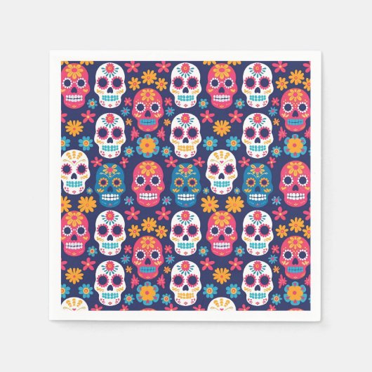 ディアデロスミュートスハロウィンパターン紙ナプキンス スタンダードカクテルナプキン (正面)