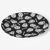 ディアデロスミュートスブラックアンドホワイト紙スカル ペーパープレート (アングル)