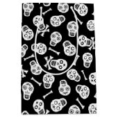 ディアデロスミュートスブラックアンドホワイト紙スカル ミディアムペーパーバッグ (正面)