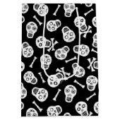 ディアデロスミュートスブラックアンドホワイト紙スカル ミディアムペーパーバッグ (裏面)