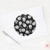 ディアデロスミュートスブラックアンドホワイト紙スカル ラウンドシール (封筒)