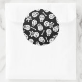 ディアデロスミュートスブラックアンドホワイト紙スカル ラウンドシール (バッグ)