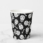 ディアデロスミュートスブラックアンドホワイト紙スカル 紙コップ (右)