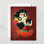 ディアデロスミュートスラブリーメキシコカトリナガール ポストカード (正面/裏面)