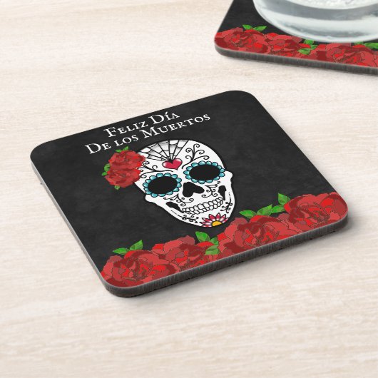 ディアデロスミュートスレッドターコイズシュガースカル コースター (左側)