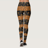 ディアデロスムエルトスオレンジブラックストライプスカル レギンス (裏面)