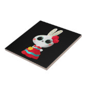 ディアデロスムエルトスキュートバニーレッドドレスメキシコ タイル (側面)