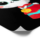 ディアデロスムエルトスキュートバニーレッドドレスメキシコ ポスター (角)