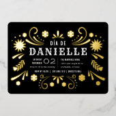 ディアデロスムエルトステーマバースデーパーティー 箔招待状 (正面)