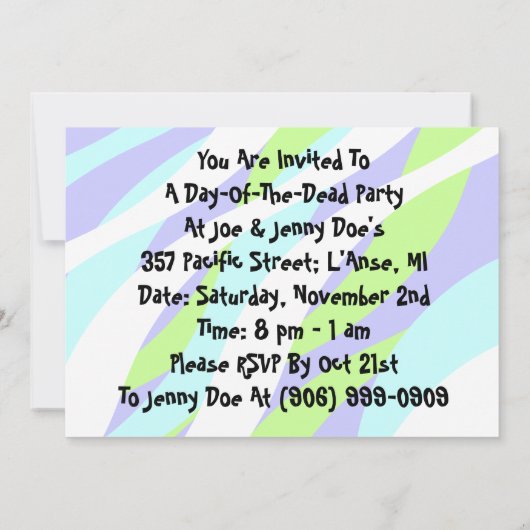 ディアデロスムエルトスデイオブザデッド招待状 招待状 (裏面)