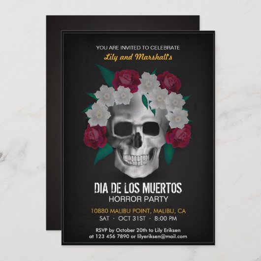 ディアデロスムエルトスハローウィンパーティ招待状 招待状 (正面/裏面)