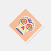 ディアデロスムエルトスパーティーデコールオレンジペーパーナプキン スタンダードカクテルナプキン (角)