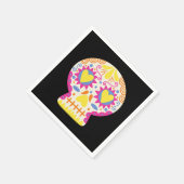 ディアデロスムエルトスパーティーデコールブラックペーパーナプキン スタンダードカクテルナプキン (角)