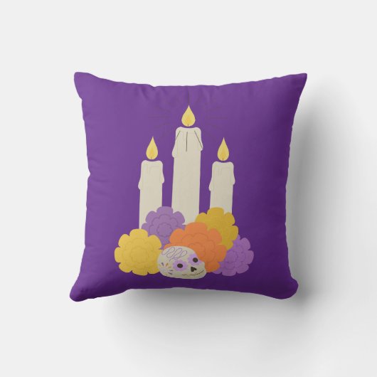 ディアデロスムエルトスマリゴールド&シュガースカル クッション (裏面)