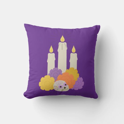 ディアデロスムエルトスマリゴールド&シュガースカル クッション (正面)