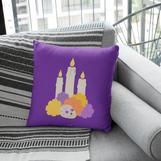 ディアデロスムエルトスマリゴールド&シュガースカル クッション